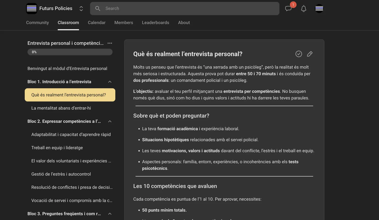 Mòdul d'entrevista